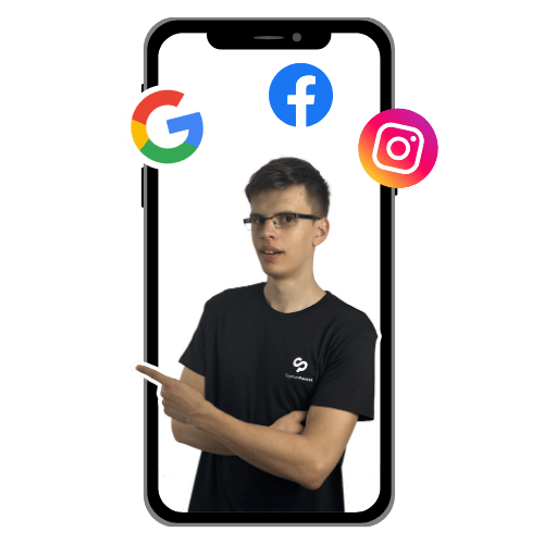 Główna grafika - szymon w smartfonie